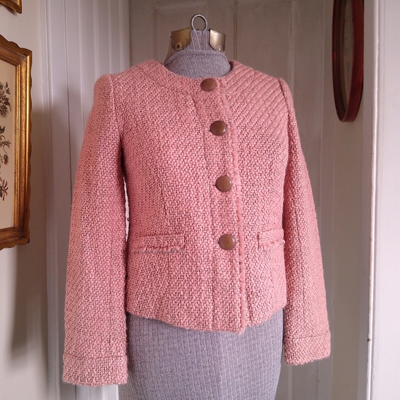 J. Crew Jackets & Blazers - J. CREW Pink Tweed Jacket